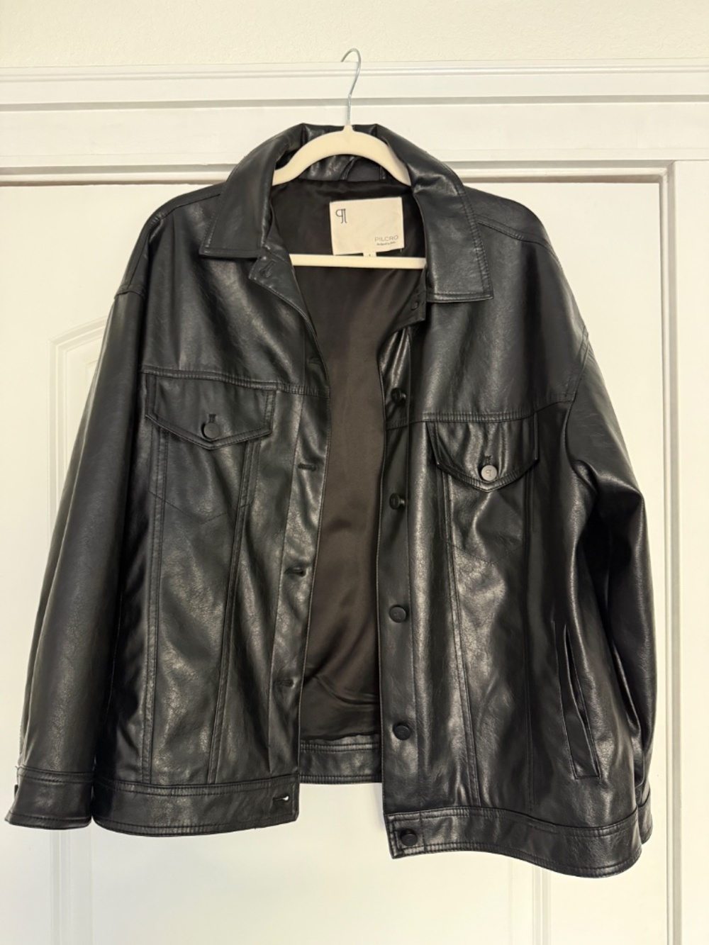 Anthropologie Pilcro Weston Faux Leather Boyfriend Jacket Black Size S - Picture 4 of 8